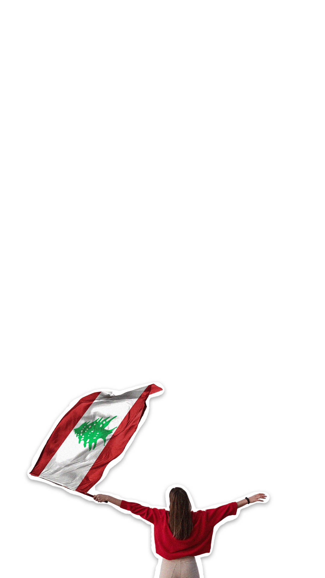 Woman in Lebanese colors
